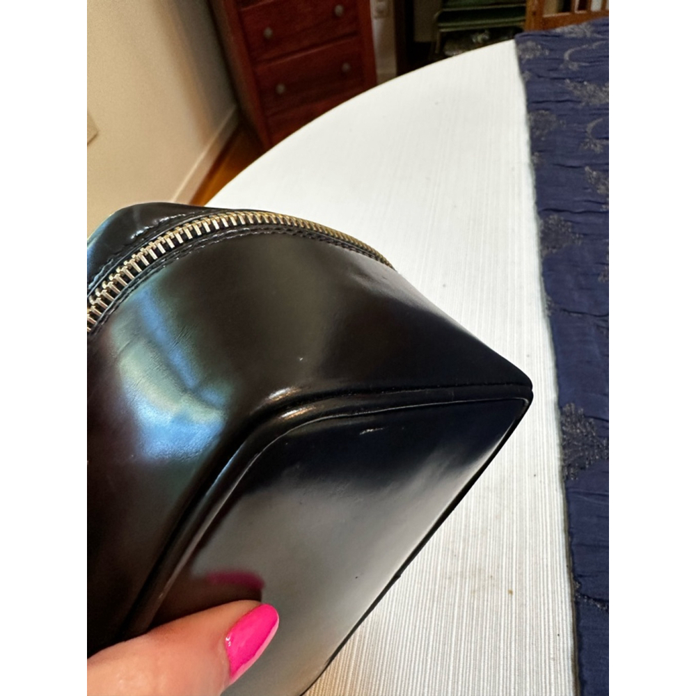 Gucci Black Patent Leather Small Cosmetic Case w/ Bamboo Accents - Picture 7 of 13